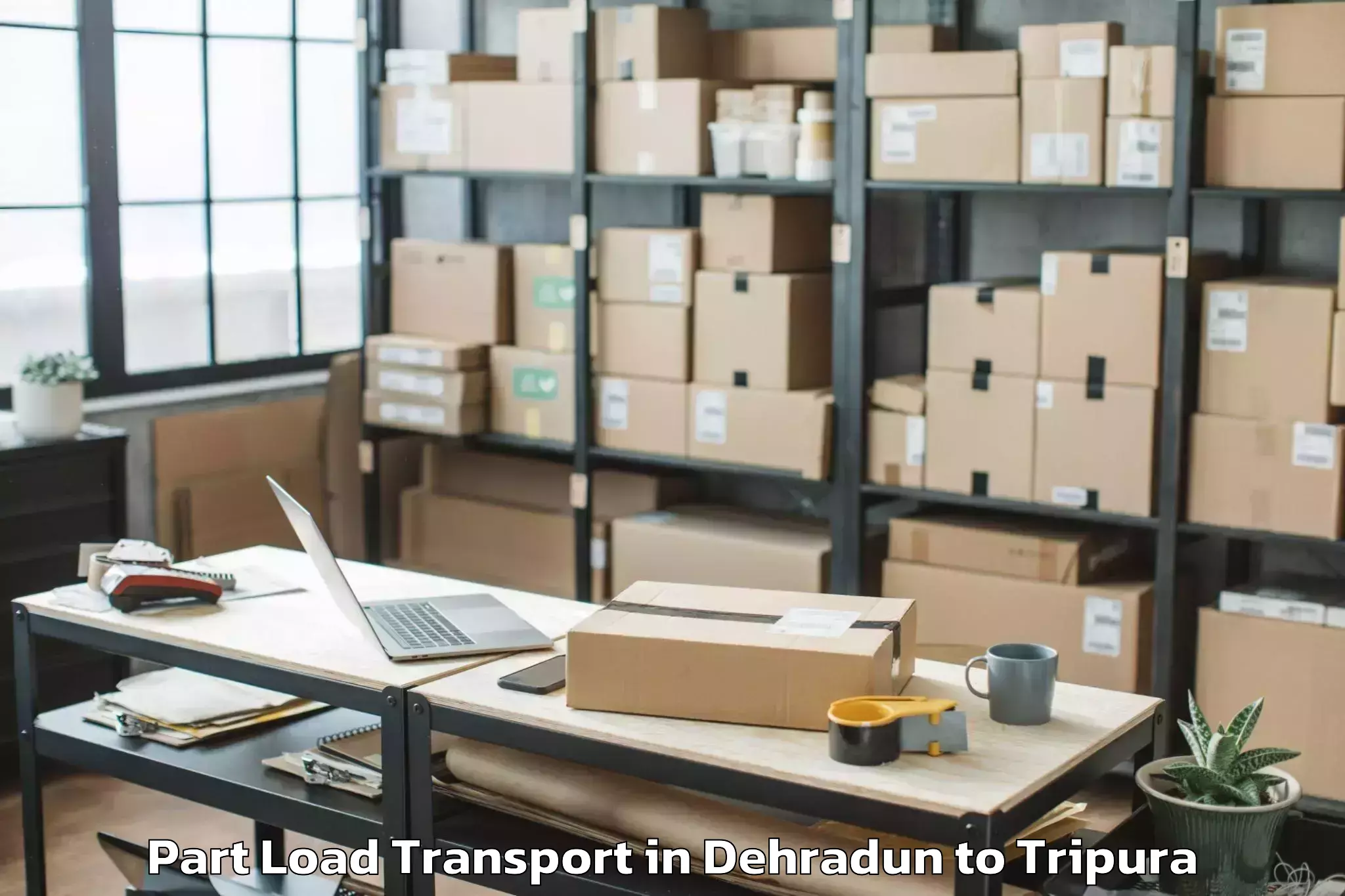 Book Dehradun to Kailashahar Airport Ixh Part Load Transport Online